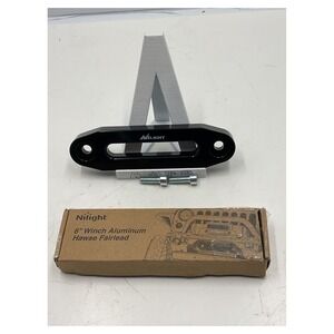 Nilight 6" Aluminum Hawse Fairlead Black for Synthetic Winch Rope Off-Road